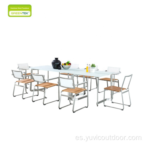 Conjunto de mesa de comedor de respaldo ajustable Muebles de exterior